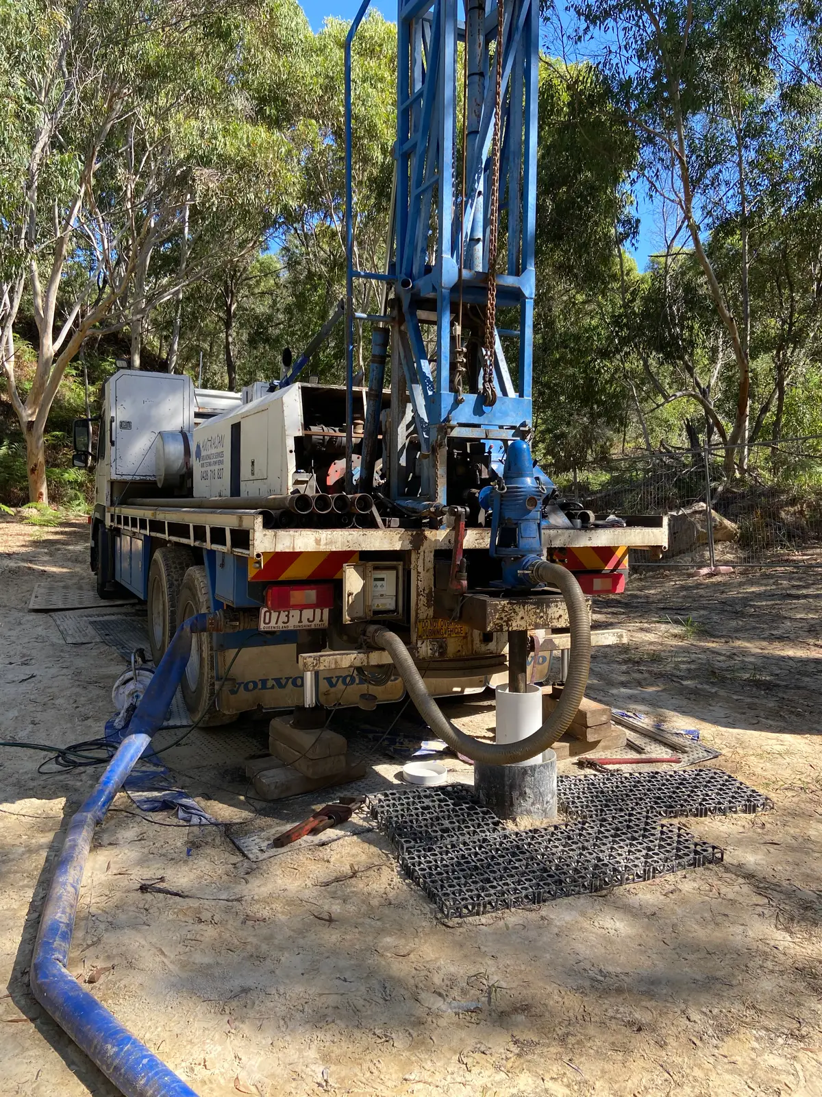 Test rig set up over bore